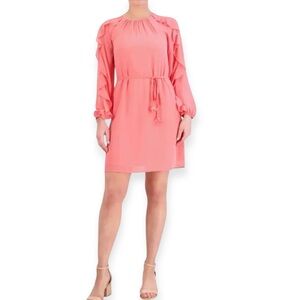 Vince Camuto Ruffle Long Sleeve Chiffon Minidress